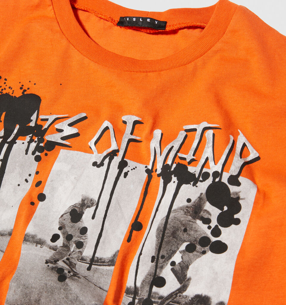 T-shirt with print - boys' short sleeve t-shirts - Orange | Sisley Young image number 2